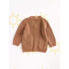 Max fashion Bear Applique Cardigan Brown