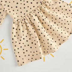 Max fashion All-Over Polka Dot Print Cotton Sweat Dress cream