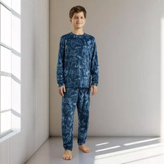 Max fashion All-Over Game Print Velour Pyjama Set blue