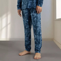 Max fashion All-Over Game Print Velour Pyjama Set blue