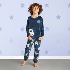 Max fashion Monster Detail T-shirt and Pyjama Set blue