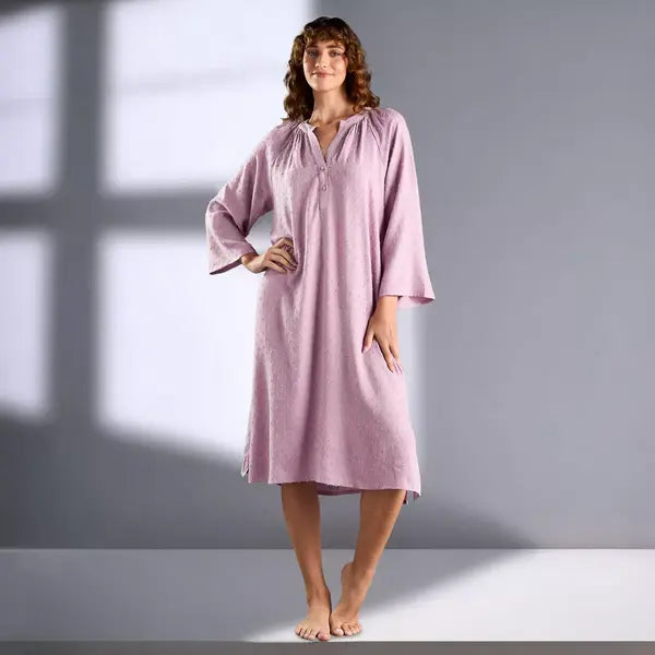Max fashion Dobby Textured Viscose Night Dress purple