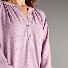 Max fashion Dobby Textured Viscose Night Dress purple