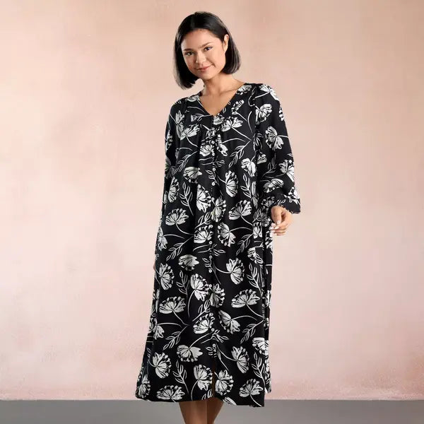Max fashion All-Over Floral Print Night Dress black