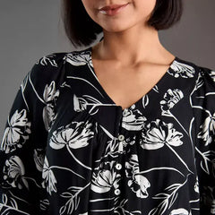 Max fashion All-Over Floral Print Night Dress black