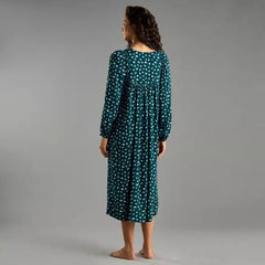 Max fashion All-Over Floral Print V-neck Night Dress green