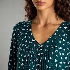 Max fashion All-Over Floral Print V-neck Night Dress green