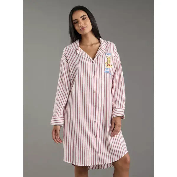 MAX FASHION Winnie the Pooh Print Sleepshirt-Cream