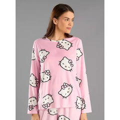 MAX FASHION All-Over Hello Kitty Print Pyjama Set-Pink