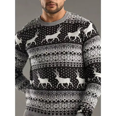 All-Over Reindeer Fair Isle Sweater Black