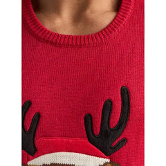 Reindeer Detail Sweater Red