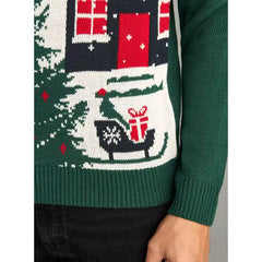 Festive Textured Sweater Green