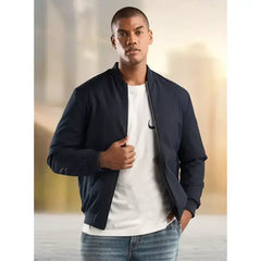 Plain Bomber Jacket - Blue