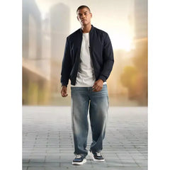 Plain Bomber Jacket - Blue