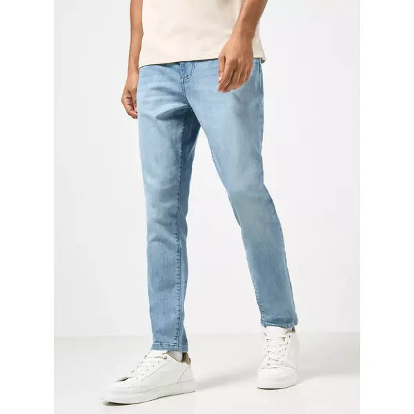 MAX FASHION Plain Carrot Fit Jeans-Blue