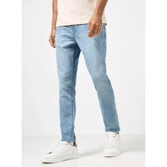 MAX FASHION Plain Carrot Fit Jeans-Blue