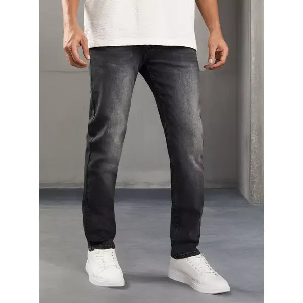 MAX FASHION Plain Slim Fit Jeans-Black