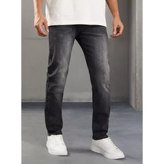MAX FASHION Plain Slim Fit Jeans-Black