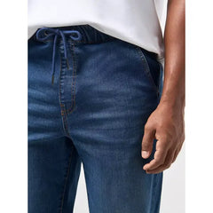 MAX FASHION Plain Stretchable Jogger Jeans-Blue