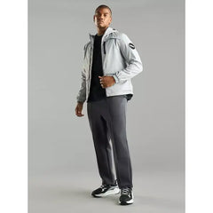 Slogan Graphic Print Reversible Hooded Jacket - Gray
