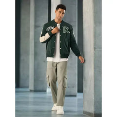 Applique Detail Bomber Jacket - Green