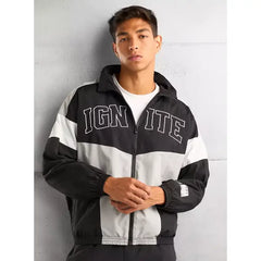 Panelled Oversized Jacket - Black