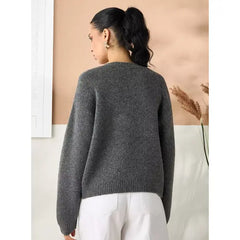 Embroidered Sweater Gray