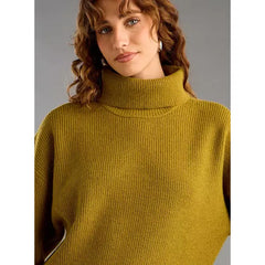 Textured Turtle Neck Sweater with Long Sleeves