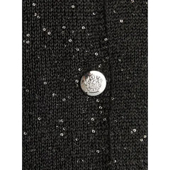 Sequin Embellished Crop Sweater Black