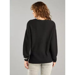 Textured Crew Neck Sweater Black