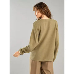 Textured Crew Neck Sweater Green