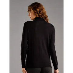 Plain Turtle Neck Jumper with Long Sleeves Black