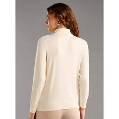 Plain Turtle Neck Jumper with Long Sleeves White