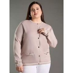 Button Detail Cardigan Pink