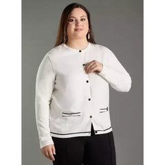 Button Detail Cardigan white