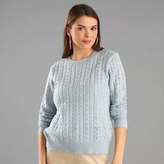 Lurex Textured Sweater Blue