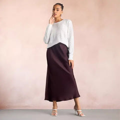 Lurex Textured Sweater white