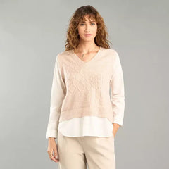 Textured Twofer Sweater brown