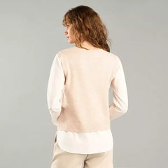 Textured Twofer Sweater brown
