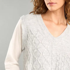 Textured Twofer Sweater gray