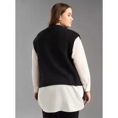 Textured Twofer Top black