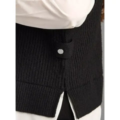 Textured Twofer Top black