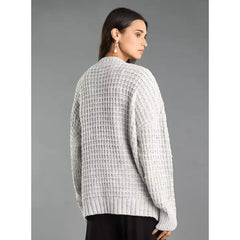 Pearl Embellished Cardigan gray