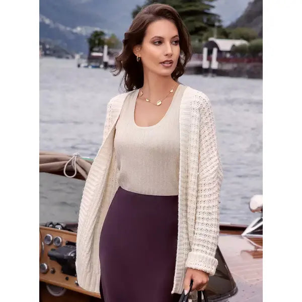 Pearl Embellished Cardigan white