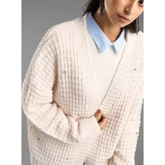 Pearl Embellished Cardigan white