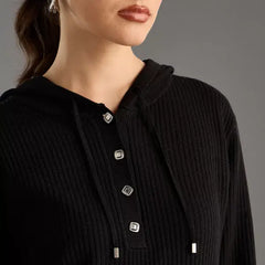 Textured Hooded Jumper black