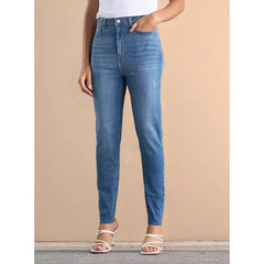 MAX FASHION Plain Skinny Fit Jeans-Blue