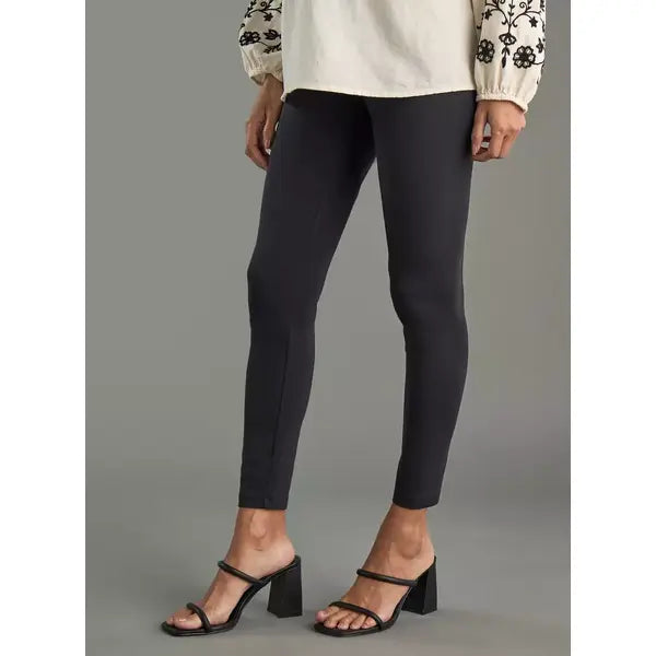 MAX FASHION Plain Maternity Leggings-Black