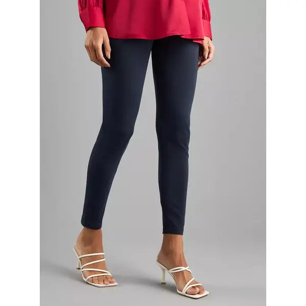 MAX FASHION Plain Maternity Leggings-Blue