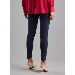 MAX FASHION Plain Maternity Leggings-Blue